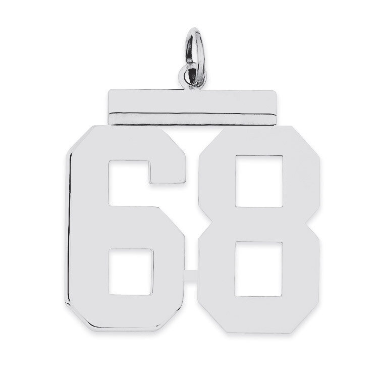 Charm Number 68 Polished Sterling Silver Large QPL68, MPN: QPL68, 191101281181