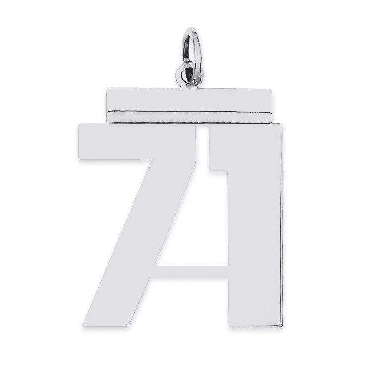 Charm Number 71 Polished Sterling Silver Large QPL71, MPN: QPL71, 191101281211