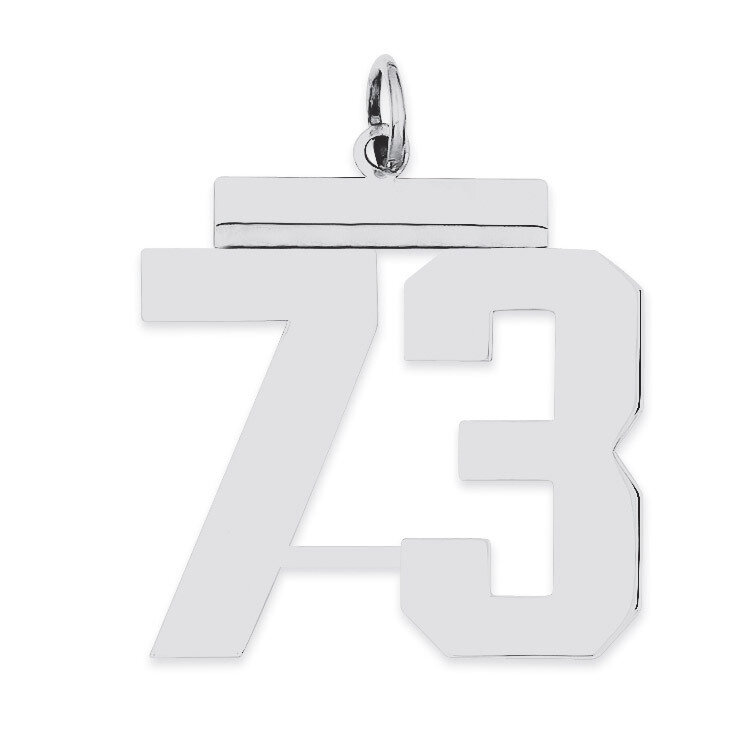 Charm Number 73 Polished Sterling Silver Large QPL73, MPN: QPL73, 191101281235