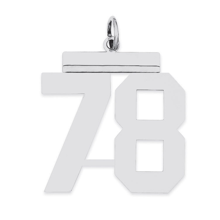 Charm Number 78 Polished Sterling Silver Large QPL78, MPN: QPL78, 191101281280