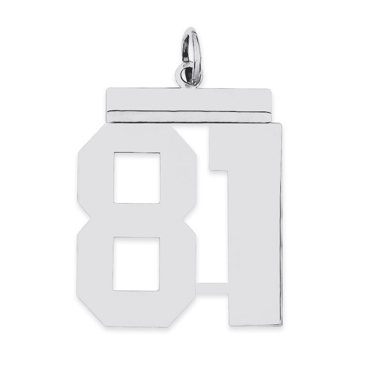 Charm Number 81 Polished Sterling Silver Large QPL81, MPN: QPL81, 191101281310