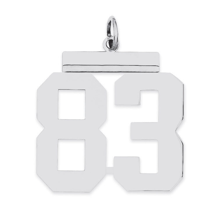 Charm Number 83 Polished Sterling Silver Large QPL83, MPN: QPL83, 191101281334