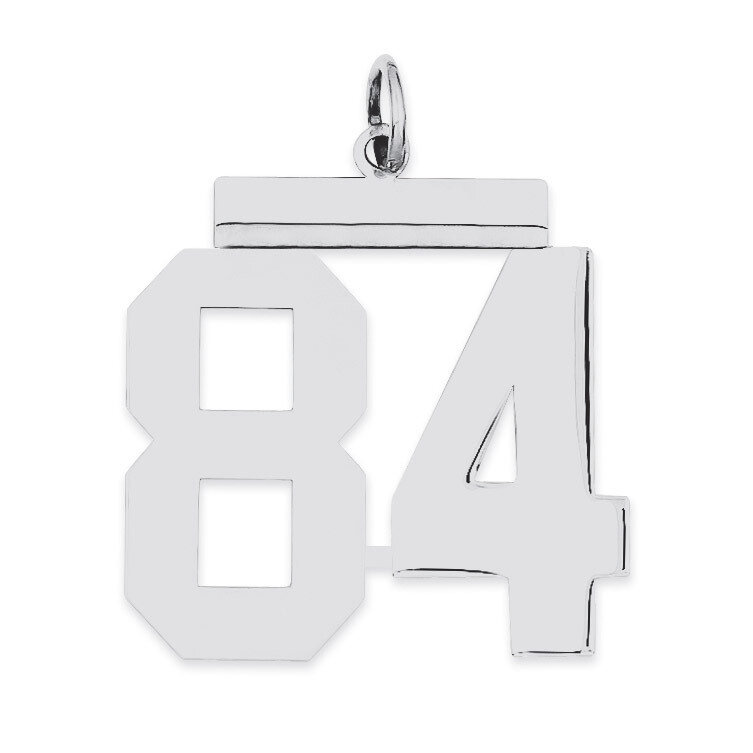 Charm Number 84 Polished Sterling Silver Large QPL84, MPN: QPL84, 191101281341