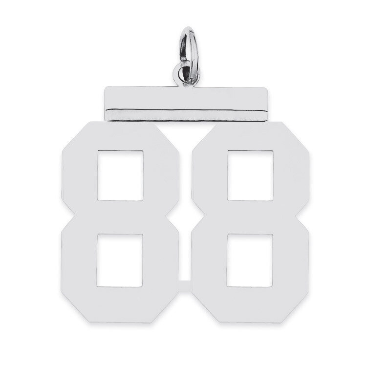 Charm Number 88 Polished Sterling Silver Large QPL88, MPN: QPL88, 191101281389