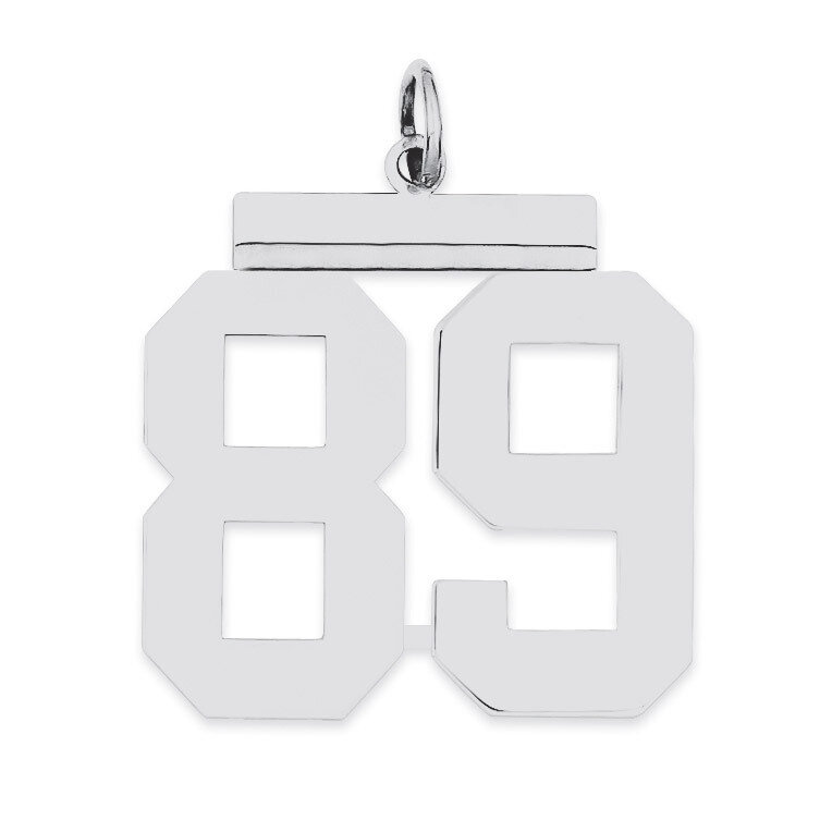 Charm Number 89 Polished Sterling Silver Large QPL89, MPN: QPL89, 191101281396