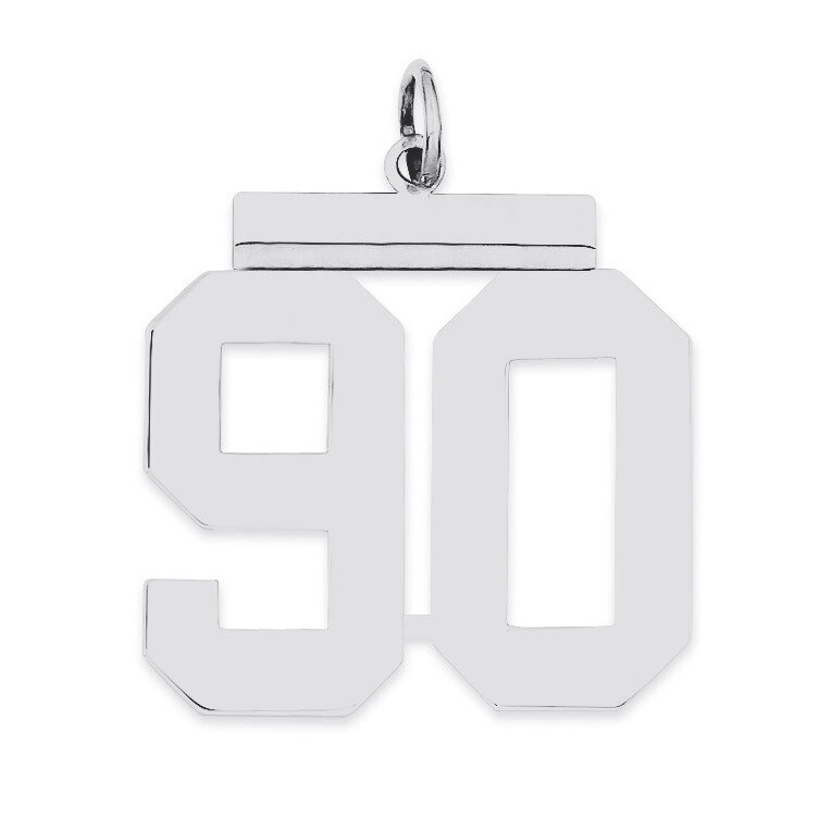 Charm Number 90 Polished Sterling Silver Large QPL90, MPN: QPL90, 191101281402