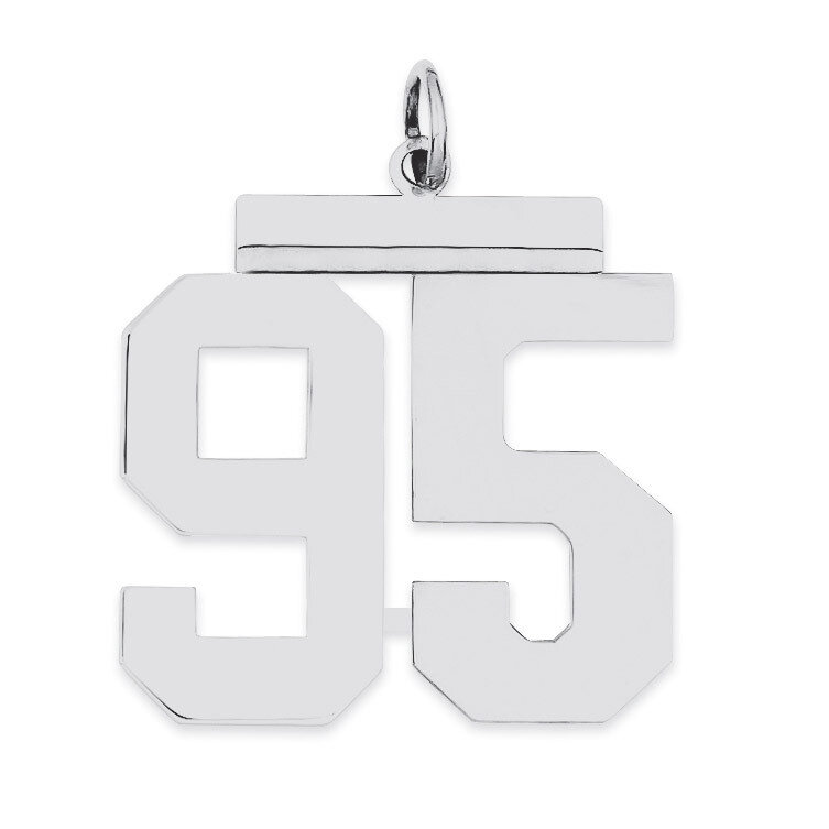 Charm Number 95 Polished Sterling Silver Large QPL95, MPN: QPL95, 191101281457