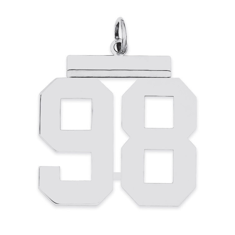 Charm Number 98 Polished Sterling Silver Large QPL98, MPN: QPL98, 191101281488