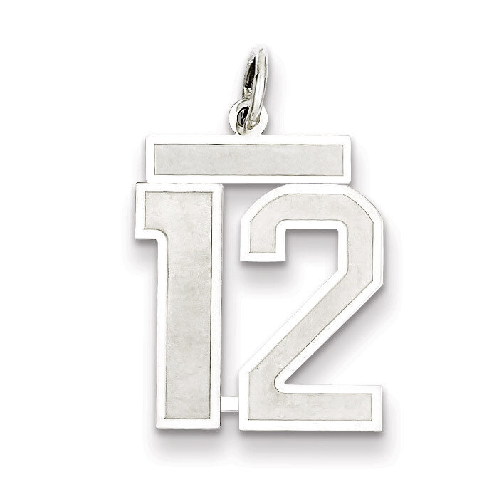 Pendant Number 12 Satin Sterling Silver Medium QPM12, MPN: QPM12, 883957126364