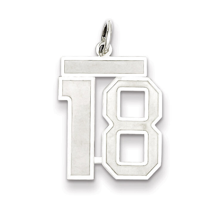 Pendant Number 18 Satin Sterling Silver Medium QPM18, MPN: QPM18, 883957126425
