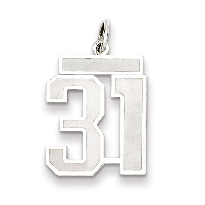 Pendant Number 31 Satin Sterling Silver Medium QPM31, MPN: QPM31, 883957126579