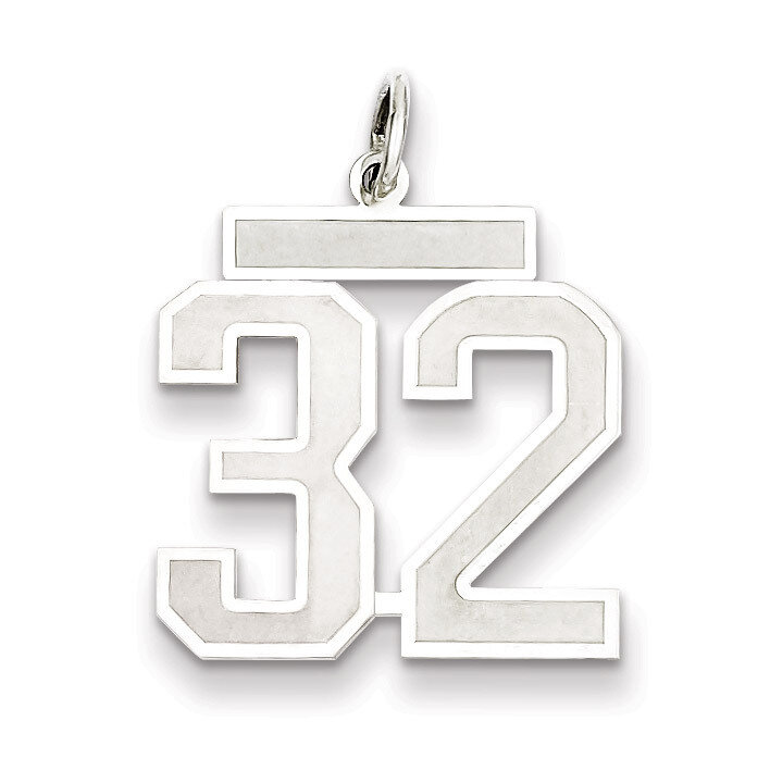 Pendant Number 32 Satin Sterling Silver Medium QPM32, MPN: QPM32, 883957126586