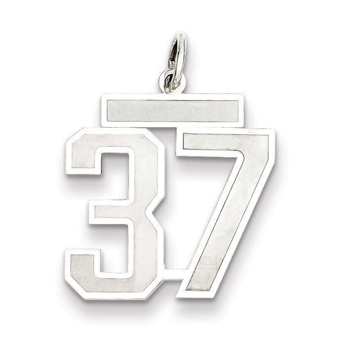 Pendant Number 37 Satin Sterling Silver Medium QPM37, MPN: QPM37, 883957126630