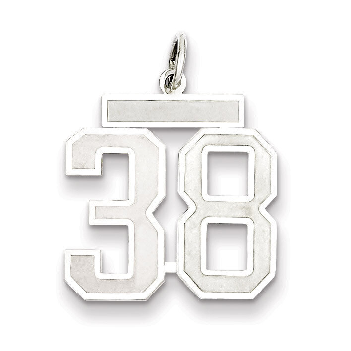Pendant Number 38 Satin Sterling Silver Medium QPM38, MPN: QPM38, 883957126647