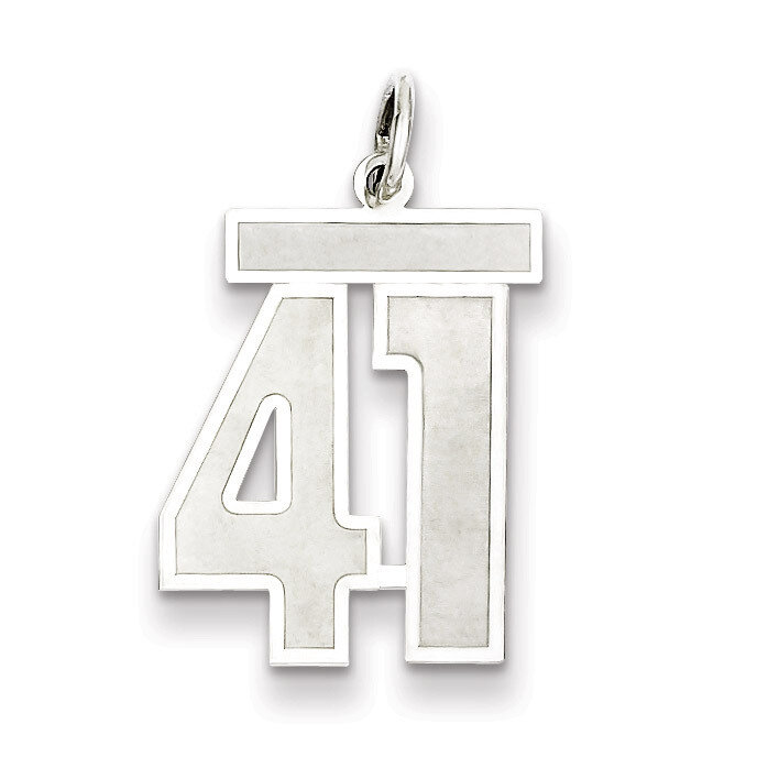 Pendant Number 41 Satin Sterling Silver Medium QPM41, MPN: QPM41, 883957126685
