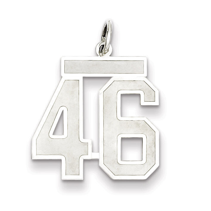 Pendant Number 46 Satin Sterling Silver Medium QPM46, MPN: QPM46, 883957127170
