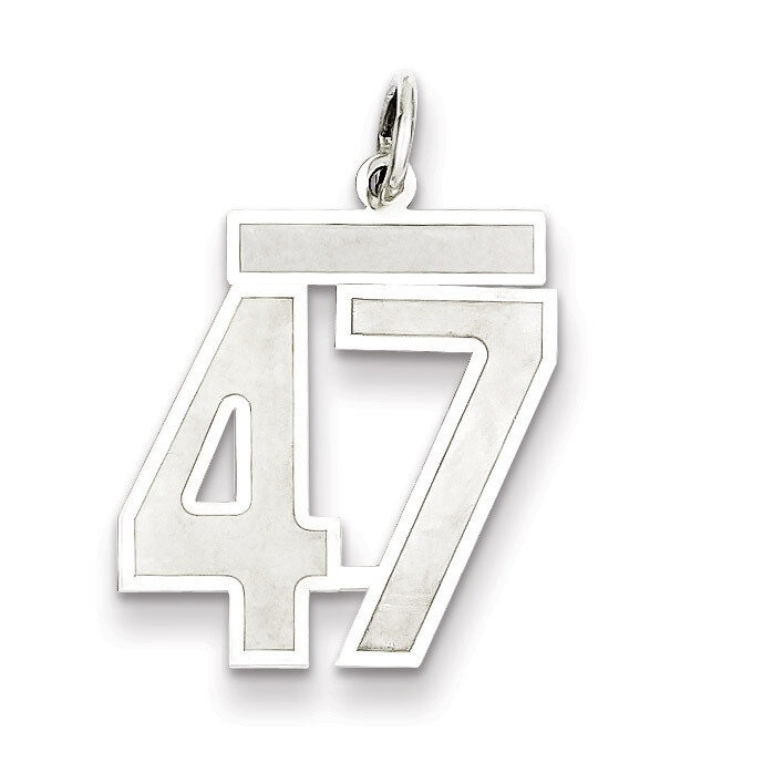 Pendant Number 47 Satin Sterling Silver Medium QPM47, MPN: QPM47, 883957127194