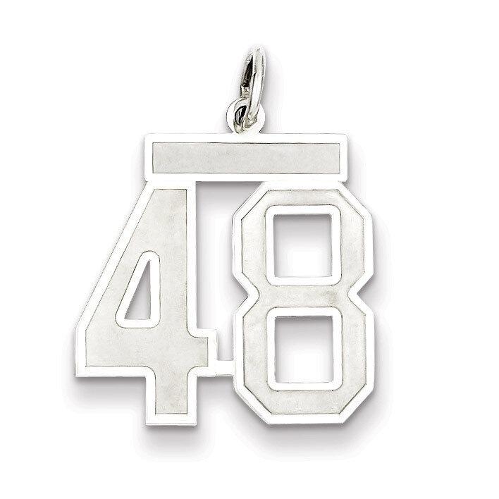 Pendant Number 48 Satin Sterling Silver Medium QPM48, MPN: QPM48, 883957127217