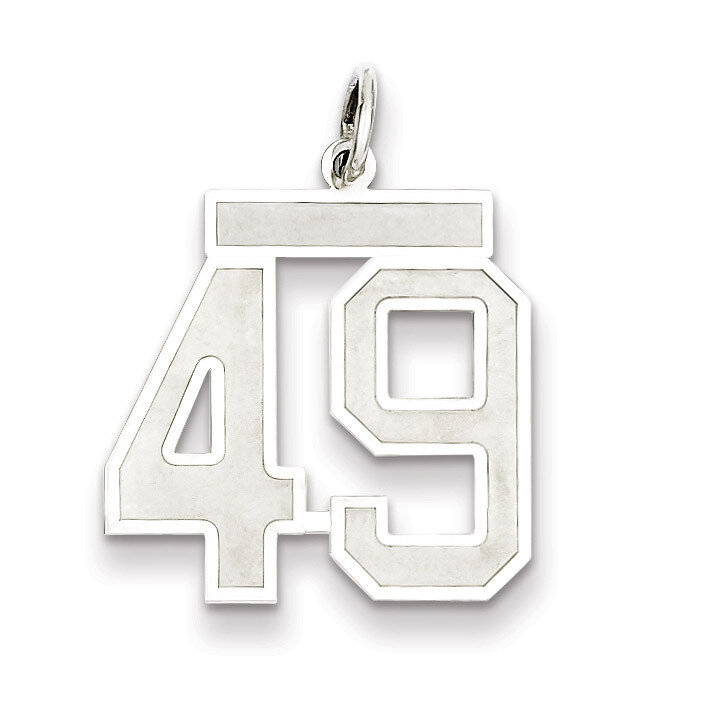 Pendant Number 49 Satin Sterling Silver Medium QPM49, MPN: QPM49, 883957127224