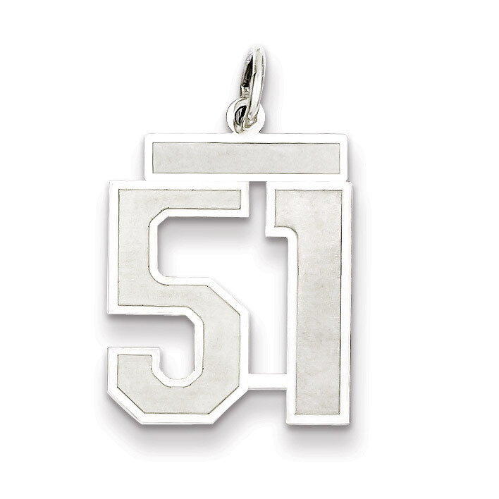 Pendant Number 51 Satin Sterling Silver Medium QPM51, MPN: QPM51, 883957127255