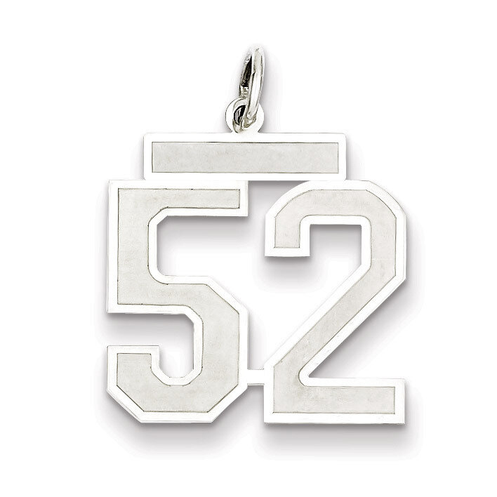 Pendant Number 52 Satin Sterling Silver Medium QPM52, MPN: QPM52, 883957127262