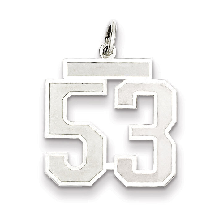 Pendant Number 53 Satin Sterling Silver Medium QPM53, MPN: QPM53, 883957127279