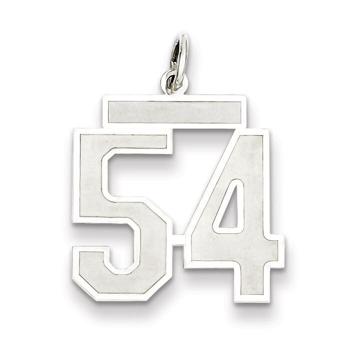 Pendant Number 54 Satin Sterling Silver Medium QPM54, MPN: QPM54, 883957127286