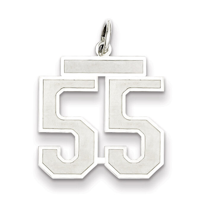 Pendant Number 55 Satin Sterling Silver Medium QPM55, MPN: QPM55, 883957127293