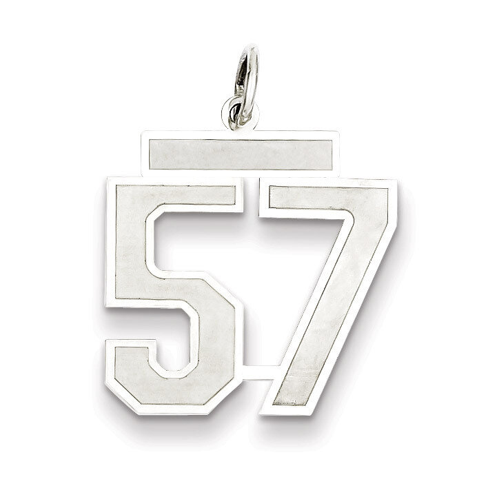 Pendant Number 57 Satin Sterling Silver Medium QPM57, MPN: QPM57, 883957127316