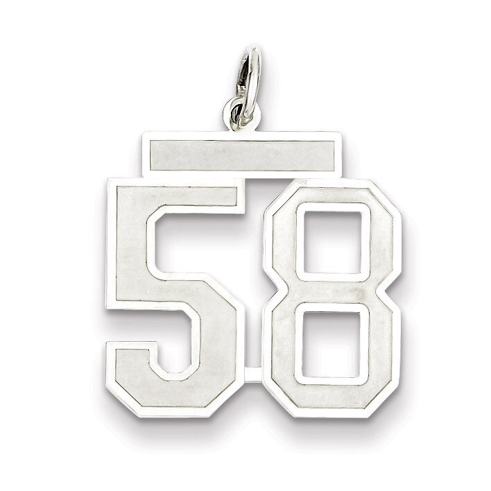 Pendant Number 58 Satin Sterling Silver Medium QPM58, MPN: QPM58, 883957127323