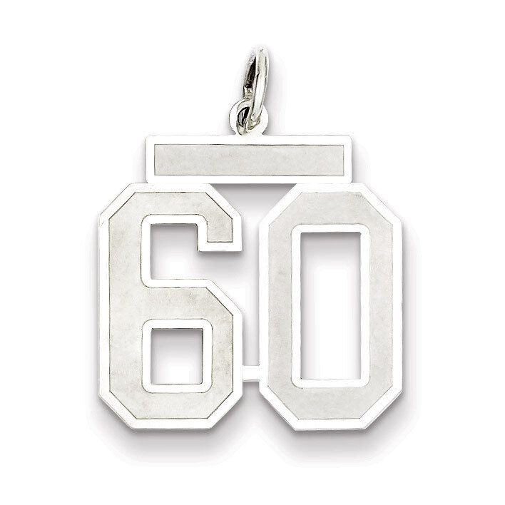 Pendant Number 60 Satin Sterling Silver Medium QPM60, MPN: QPM60, 883957127354