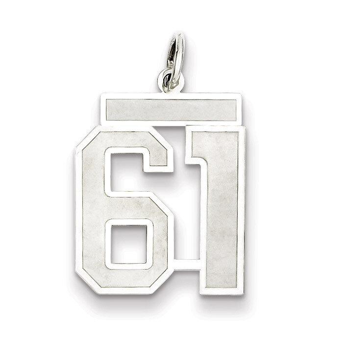 Pendant Number 61 Satin Sterling Silver Medium QPM61, MPN: QPM61, 883957127361