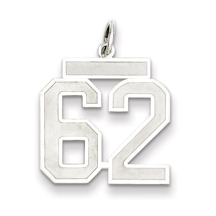 Pendant Number 62 Satin Sterling Silver Medium QPM62, MPN: QPM62, 883957127378