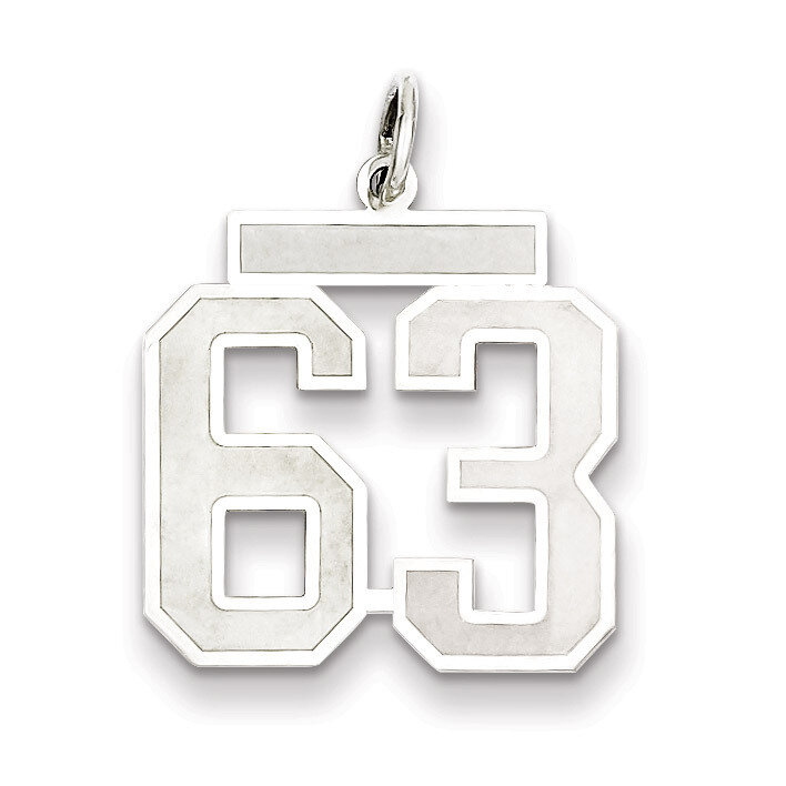 Pendant Number 63 Satin Sterling Silver Medium QPM63, MPN: QPM63, 883957127385