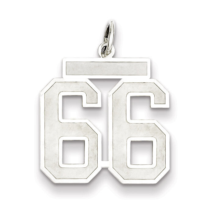 Pendant Number 66 Satin Sterling Silver Medium QPM66, MPN: QPM66, 883957127415