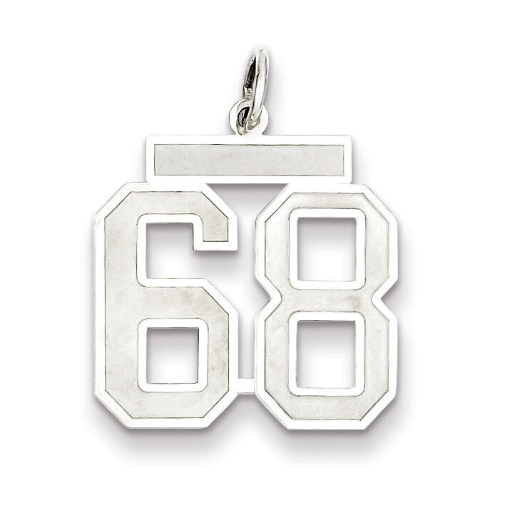 Pendant Number 68 Satin Sterling Silver Medium QPM68, MPN: QPM68, 883957127439