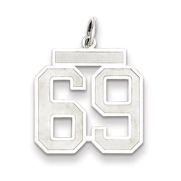 Pendant Number 69 Satin Sterling Silver Medium QPM69, MPN: QPM69, 883957127446