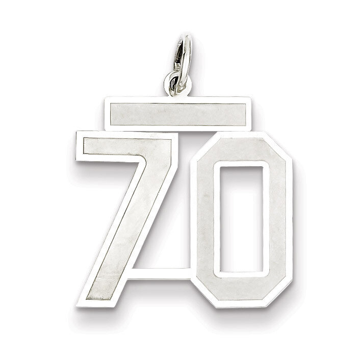 Pendant Number 70 Satin Sterling Silver Medium QPM70, MPN: QPM70, 883957127460