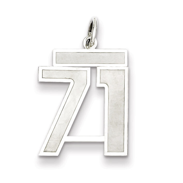 Pendant Number 71 Satin Sterling Silver Medium QPM71, MPN: QPM71, 883957127477