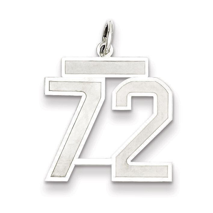 Pendant Number 72 Satin Sterling Silver Medium QPM72, MPN: QPM72, 883957127484