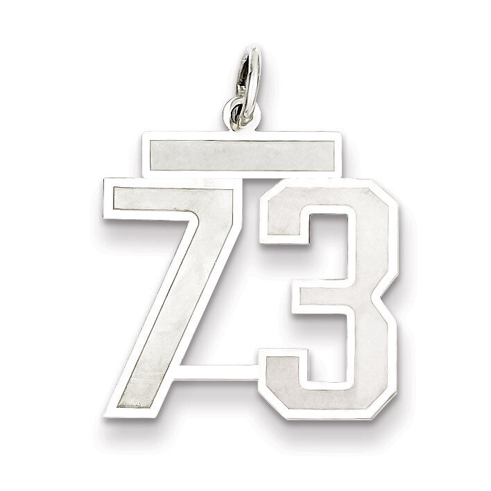 Pendant Number 73 Satin Sterling Silver Medium QPM73