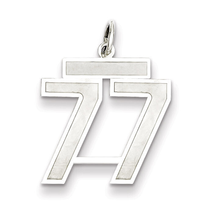 Pendant Number 77 Satin Sterling Silver Medium QPM77, MPN: QPM77, 883957127538