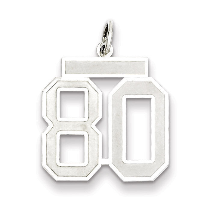 Pendant Number 80 Satin Sterling Silver Medium QPM80, MPN: QPM80, 883957127576