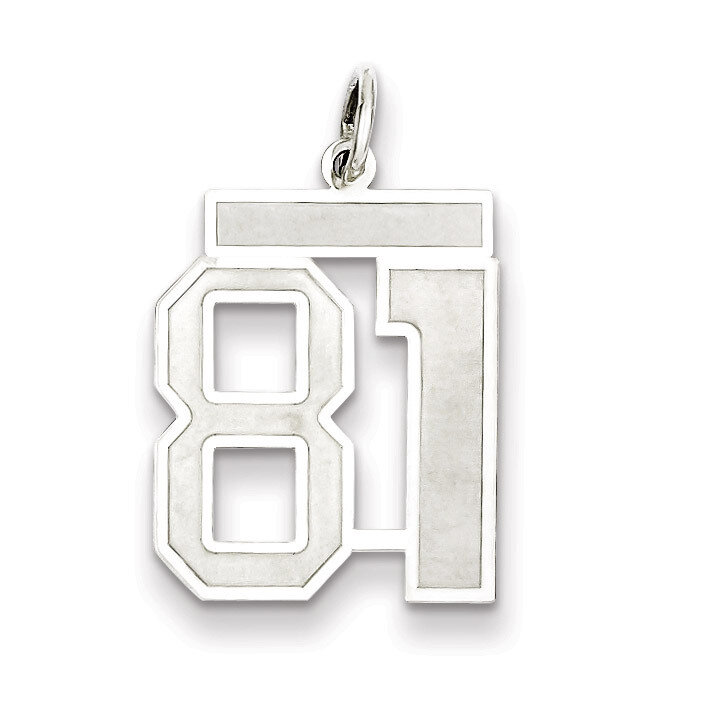 Pendant Number 81 Satin Sterling Silver Medium QPM81, MPN: QPM81, 883957127583