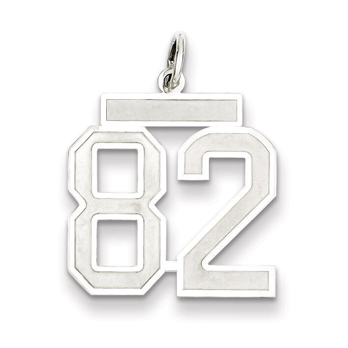 Pendant Number 82 Satin Sterling Silver Medium QPM82, MPN: QPM82, 883957127590