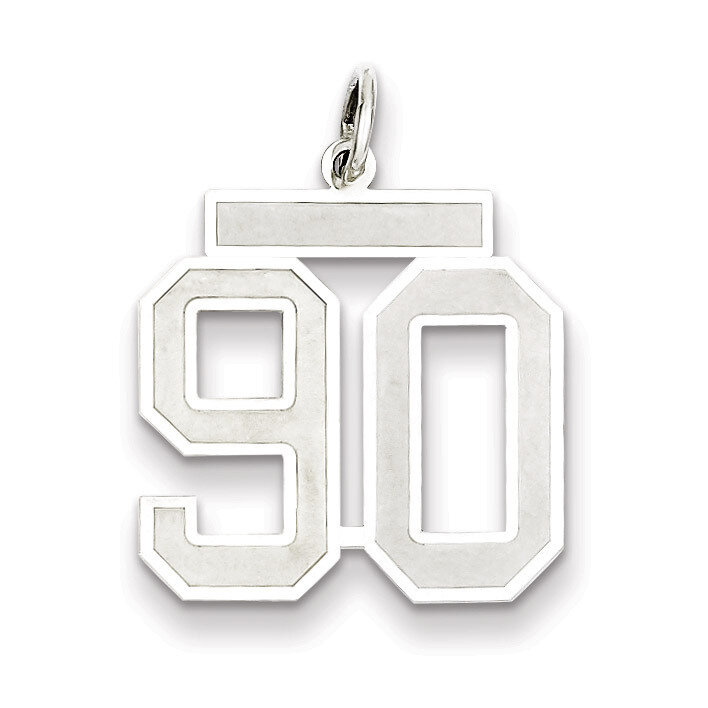 Pendant Number 90 Satin Sterling Silver Medium QPM90, MPN: QPM90, 883957127682