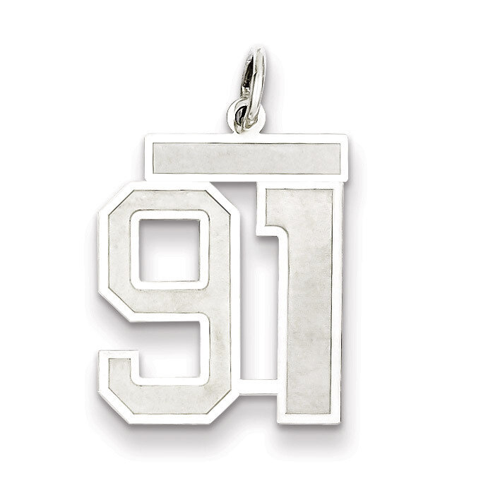 Pendant Number 91 Satin Sterling Silver Medium QPM91, MPN: QPM91, 883957127699