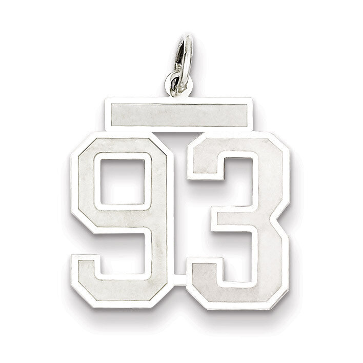 Pendant Number 93 Satin Sterling Silver Medium QPM93, MPN: QPM93, 883957127712