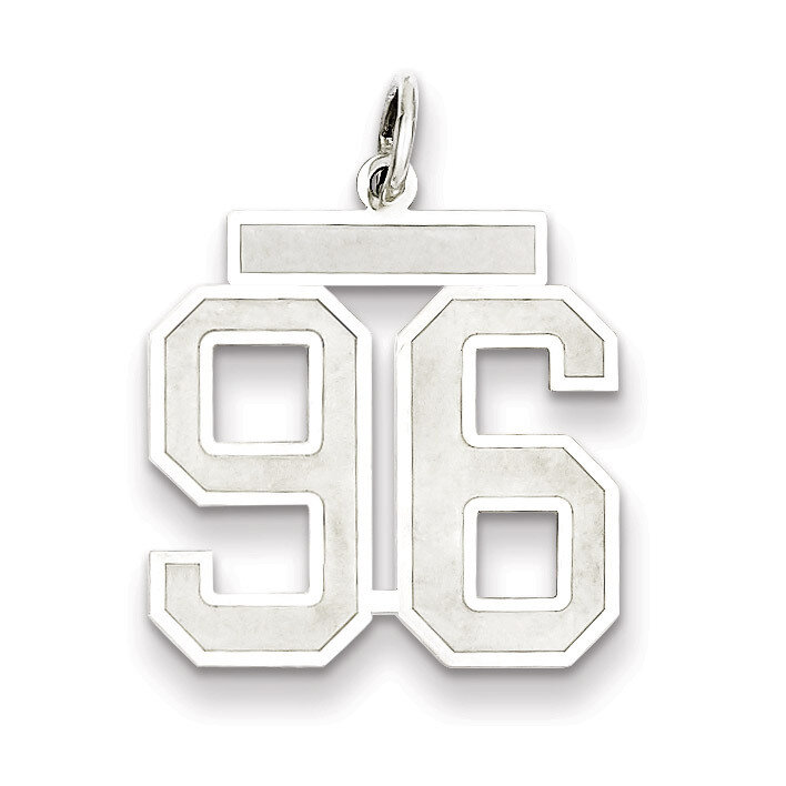 Pendant Number 96 Satin Sterling Silver Medium QPM96, MPN: QPM96, 883957128214