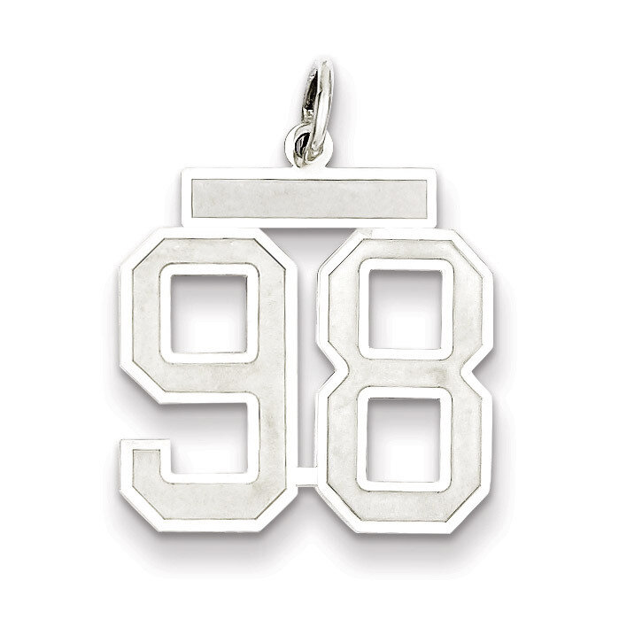 Pendant Number 98 Satin Sterling Silver Medium QPM98, MPN: QPM98, 883957128238